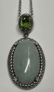 Joy Jade of Yesteryear Sterling Silber Halskette Jade & Peridot #59 - Bild 1 von 3