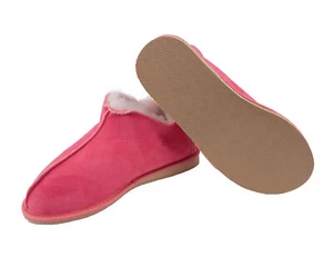 Zapatillas de casa de piel de cordero mocasín de cuero zapatillas de casa zapatos de cabaña zapatos de piel rosa - Imagen 1 de 6