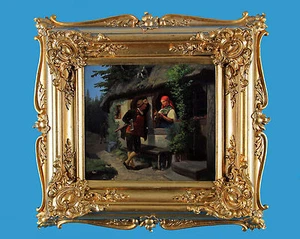 Pintura al óleo de Peter Eskilson (1820-1872) atribuida ""Tortugapalomas"" alrededor de 1850/60 - Imagen 1 de 4
