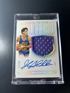 2013-14 Panini National Treasures John Stockton Colossal Patch Auto /60 JAZZ - Picture 1 of 2