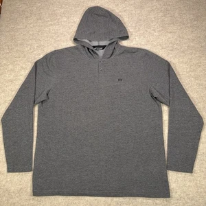 Travis Mathew Hoodie Mens XXL Gray Henley Pullover Cotton Blend Stretch Golf - Picture 1 of 12