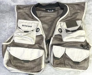 Vintage Simms Fly Fishing Vest Medium Flyfishing Jacket Mesh Outdoors Pockets - Picture 1 of 4