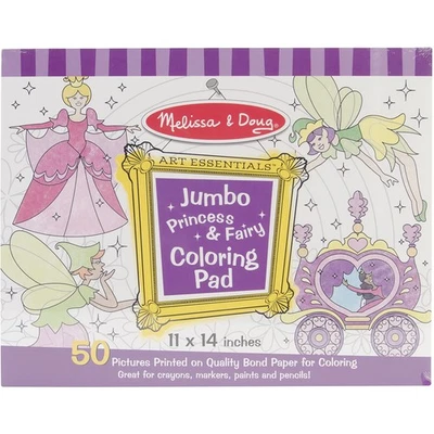 4 Pack - Melissa & Doug Jumbo Coloring Pad 11"X14" 50 Pages-Princess & Fairy - M - Bild 1 von 2