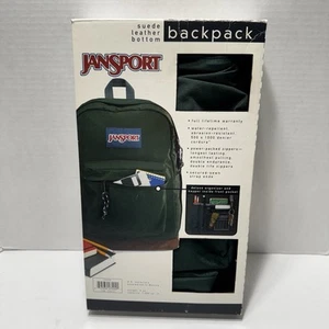 Vintage Y2K Jansport Suede Leather Bottom Backpack Daypack Model 43950 NOS - Picture 1 of 14
