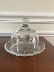 Vintage Princess House Heritage Butter Dish Crystal Round Dome Covered - Picture 1 of 5