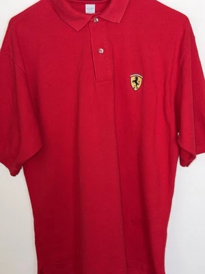 RED OUTER BANK FERRARI POLO STYLE SHIRT PRELOVED VERY GOOD CONDITION. Size L - Image 1 of 4