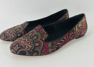 NUOVO mocassino Johnston & Murphy arazzo broccato scarpe ballerine taglia 8 M slip on - Foto 1 di 9