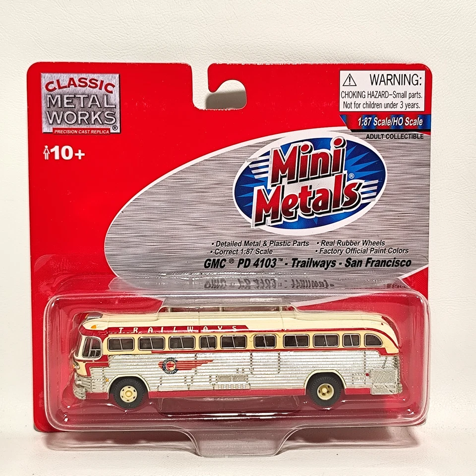 HO Classic Metal Works Trailways GMC PD 4103 Bus Mini Metals 1:87 San Francisco - Image 1 of 2