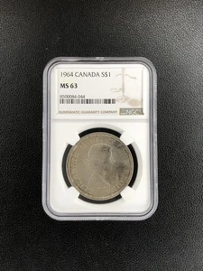 1964 Canada $1 Dollar NGC MS 63 Silver Coin Rare Uncirculated - Picture 1 of 2