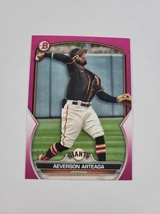 2023 Bowman Prospects Fuchsia #BP60 Aeverson Arteaga Giants /299 - Picture 1 of 5