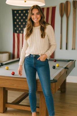 Pantalones de mezclilla 7 para toda la humanidad niñas cintura elástica ajustada talla 14 5 preppy clásicos Y2K Foto 1 de 4