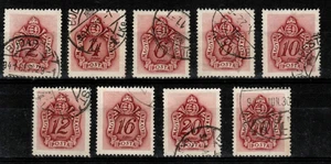 HUNGARY - 1941. Postage Due -Brown Postage Due I. Wmk 210 or IX. Cpl.Set  USED!! - Picture 1 of 1