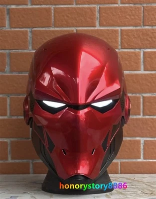 Liga de la Justicia Capucha Roja FRP Casco Cara Completa LED Cosplay utilería usable regalo de Navidad Foto 1 de 4