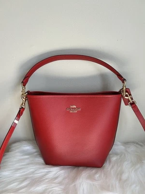Coach City Bucket Leather Bag Purse Bold Red/ Gold - Image 1 of 4