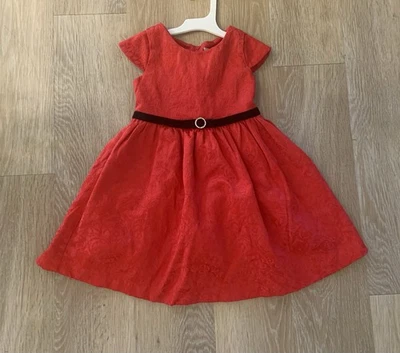 Rare Editions Girl's Size 4T Red Lined Sleeveless Holiday Dress With Black Trim - Image 1 of 4