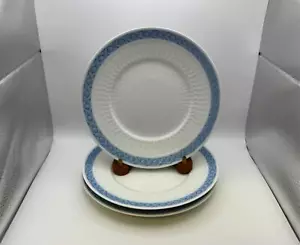 Set of 3 Royal Copenhagen Denmark FAN SERVICE BLUE Luncheon Plates #11520 - Picture 1 of 3