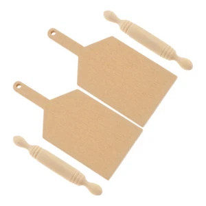 2 Sets Fondant Pastry Pizza Crafting Unfinished Holz Bord Holz Schneiden Bord - Bild 1 von 12