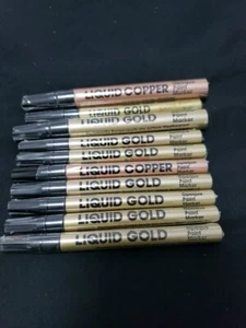 New Vintage Lot of 10 Marvy Uchida Decocolor Liquid Gold Copper Marker Pen LOOK! - Picture 1 of 2
