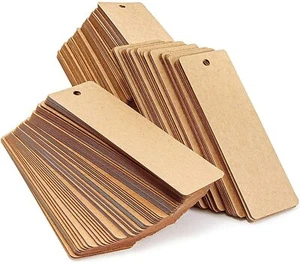 300 Pack Blank Bookmarks Bulk Kraft Paper with Hole for Craft, DIY & Gift Tags ( - Picture 1 of 5