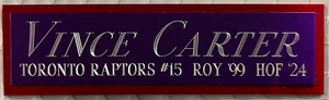 PLACA DE IDENTIFICACIÓN VINCE CARTER RAPTORS AUTOGRAFIADA FIRMADA BALONCESTO-CAMISETA-FOTO-PISO - Imagen 1 de 4