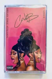 SIGNED Cardi B Megan Thee Stallion WAP Cassette Tape Limited Edition Blue - Picture 1 of 2