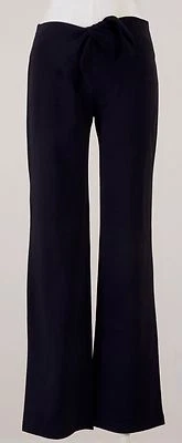 NUEVO CON ETIQUETAS PANTALÓN DANSKIN IN MOTION CORBATA FRONTAL ELÁSTICO ELEGANTE NEGRO YOGA FITNESS MEDIANO Foto 1 de 4