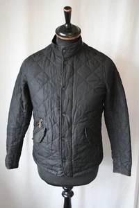 Vintage Barbour Schwarz Celsea Steppjacke Lederbesatz Gr. Kinder XXL Mod Freizeit - Bild 1 von 18