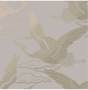 Statement Wallpaper Metallic Cranes Blush Pink New - Picture 1 of 19