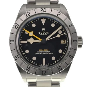 withpaper TUDOR Black Bay Pro 79470 GMT data quadrante nero automatico uomo Q#138315 - Foto 1 di 10