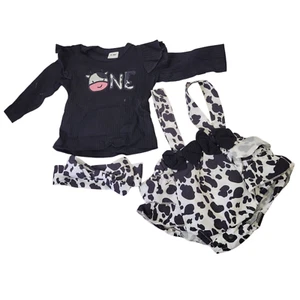 Baby Mädchen Kralle Strampler Rüschen Langarm gerippt Tops Sommer Outfit Set Größe 0-3M - Bild 1 von 14