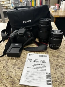 Canon EOS Rebel T7 DS126741 24.1MP DSLR Camera W/ 18-55mm + 75-300mm Lens - Picture 1 of 16