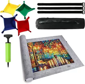 Jigsaw Puzzle Mat Roll up - 3000 Pieces Puzzel Matte with 4 Sorting Trays and St - Picture 1 of 7