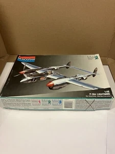 Vintage Monogram 5479 P-38J Lightning Building Military Aircraft Plane Model Kit - Picture 1 of 8