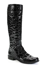 black patent knee high boots wide fit