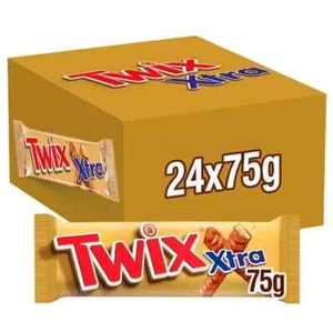 Box of 24 Twix Xtra Chocolate Biscuit Twin Bars 75g Free Tracked Delivery - Picture 1 of 1
