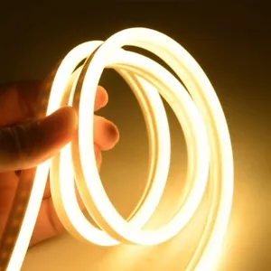 LED Streifen Licht 24V 5m IP67 Wasserdicht Flexibles Seil Silikon Neon Warmweiß - Bild 1 von 4