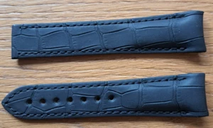 New genuine Omega leather strap 98000302, black, 21 X 18 mm - Picture 1 of 3