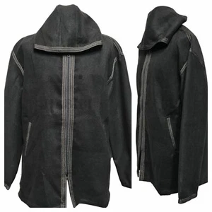 Moroccan Baja Jerga Jacket Hoodie Festival Hippy Tribal Grey - Picture 1 of 4