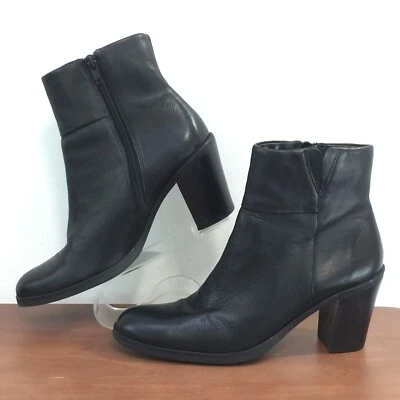 Bota Apostrophe Mujer Talla 6M Jazmín Cuero Negro Suela Flexible Cremallera Lateral Tacón 6M Foto 1 de 4