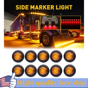 3/4" Round Amber LED Signal Trailer Clearance Side Marker Light - DOT P2PC - Picture 1 of 13