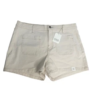 NEW a.n.a Jean Shorts High Rise Denim Ivory Shortie 3.5'' Inseam Women's Size 16 - Picture 1 of 8