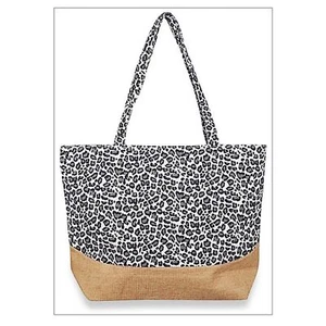 Large Animal Print Tote Bag White - Picture 1 of 3
