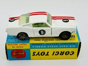 CORGI TOYS #325 FORD MUSTANG FASTBACK 2+2 COMPETITION MODEL White in BOX !!! - Picture 1 of 9