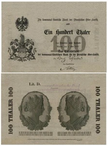 100 talarów z 1866 roku, reprodukcja  - Zdjęcie 1 z 1