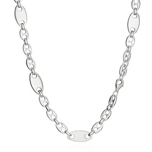 Collier 60cm Exquisite Kaffeebohnenkette 925 Silber 12mm breit Silberkette - Bild 1 von 5