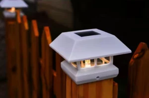 Veranda 4 in. x 4 in. 7 Lumens White Plastic Solar Post Cap - Picture 1 of 3