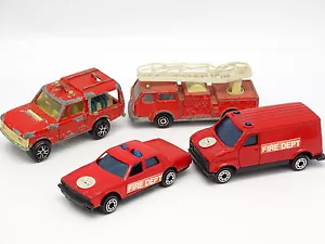 Majorette And Various 1/64 - Lot Of 4 Fire Vehicles - Picture 1 of 1