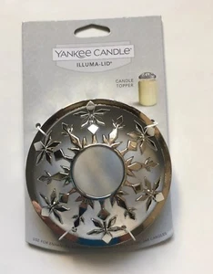 COLECCIÓN YANKEE CANDLE FROSTY COPOS DE NIEVE PLATEADOS ILLUMA-TAPA FRASCO TAPA VELA - Imagen 1 de 2