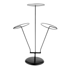 Freestanding Stable Premium Resistente Black Metal 3 Teste Cappelli Cappelli