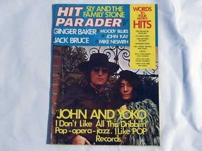 🎸 Vintage Hit Parader Magazine Feb 1972 John Lennon & Yoko Ono Cover ⭐ Beatles - Image 1 of 4